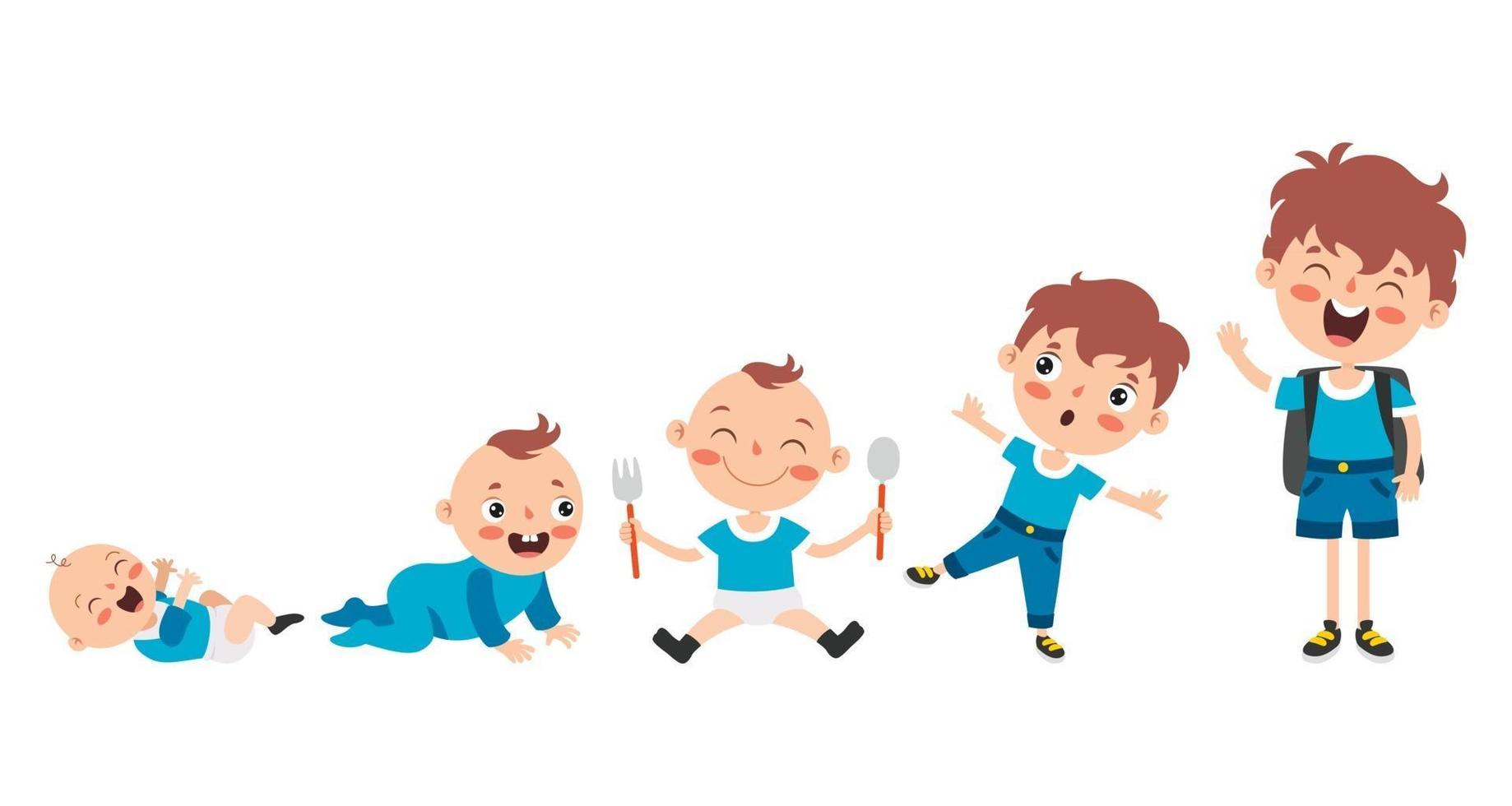 A Kid In Different Ages vector