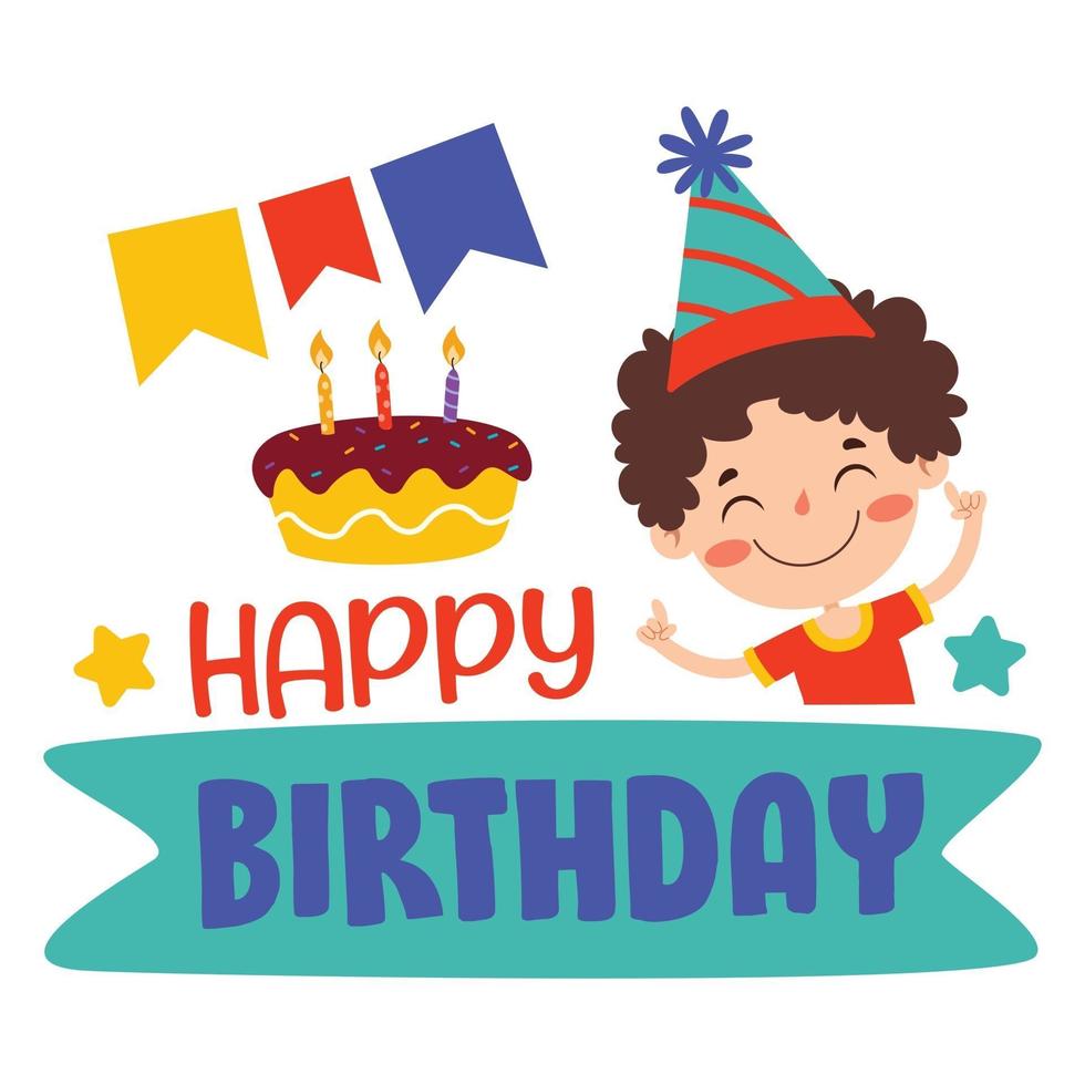 Cute Colorful Birthday Card Template vector