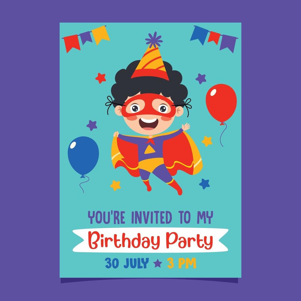 Cute Colorful Birthday Card Template vector