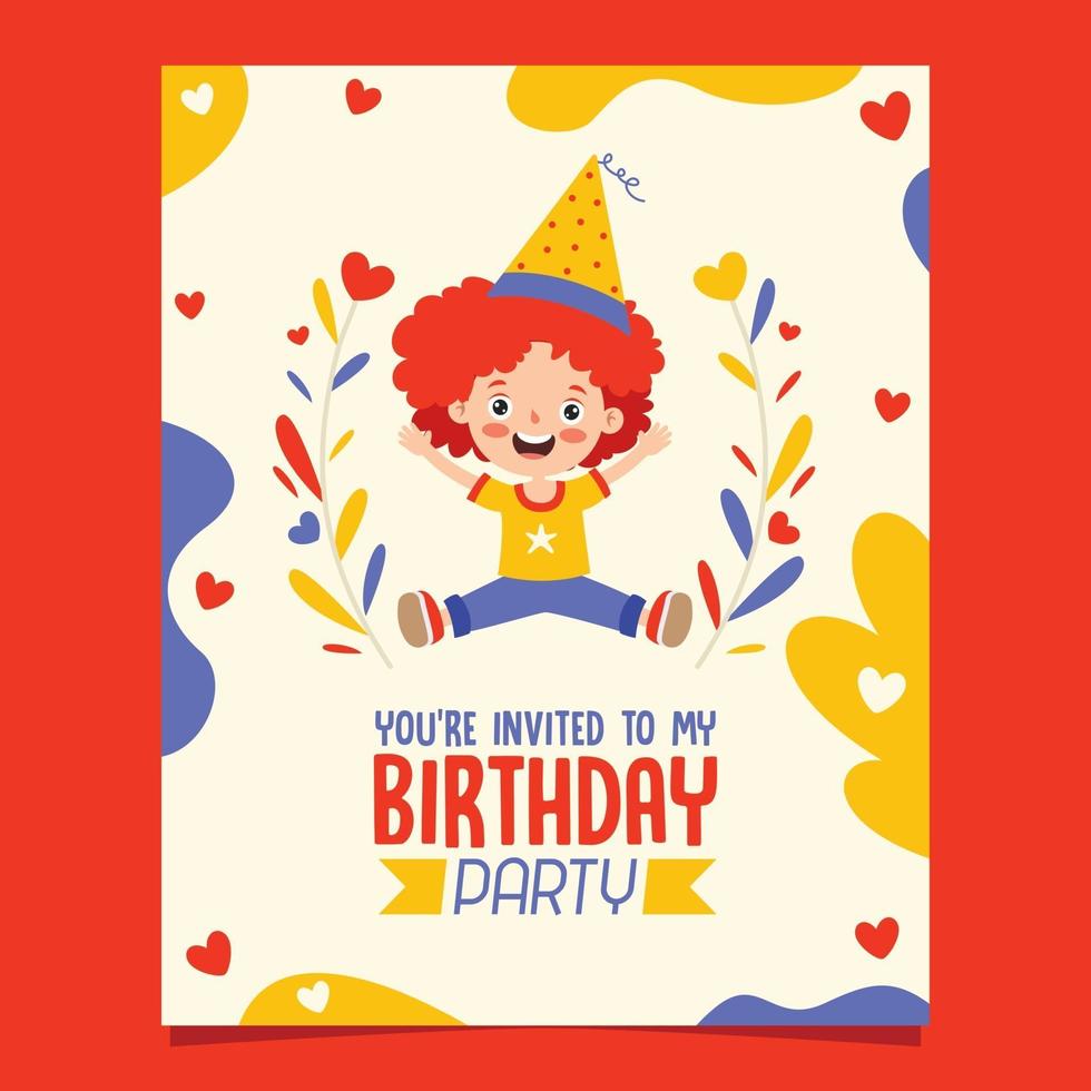 Cute Colorful Birthday Card Template vector