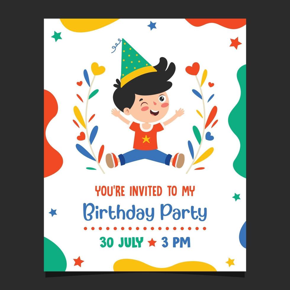 Cute Colorful Birthday Card Template vector