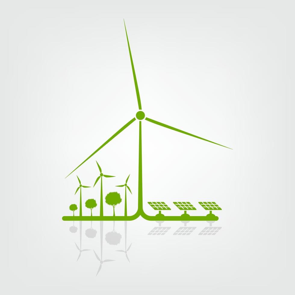 Ecology and Environmental Wind Energy Concept vector