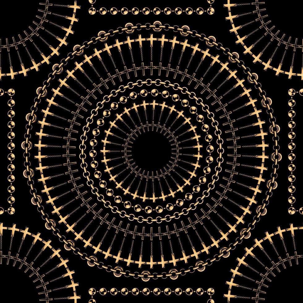 Seamless pattern with chains for black background vector