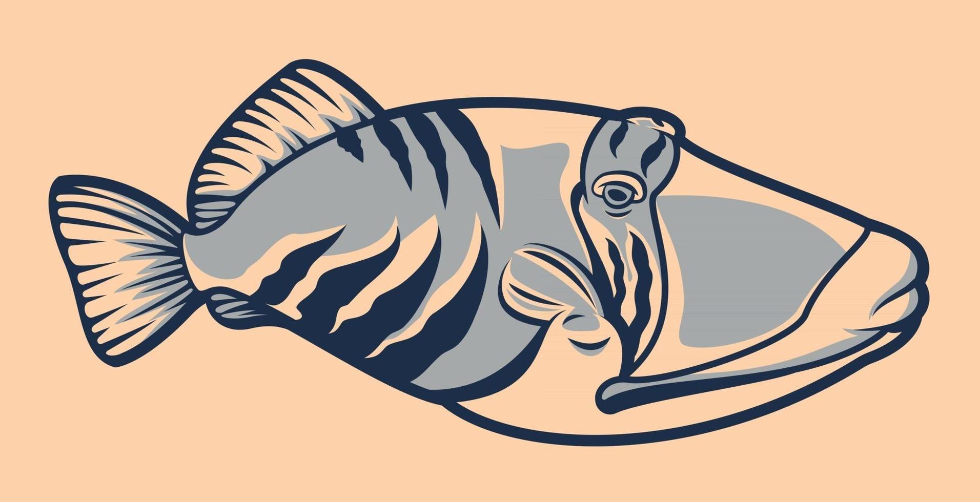 vector de ilustración de peces tropicales en el fondo blanco