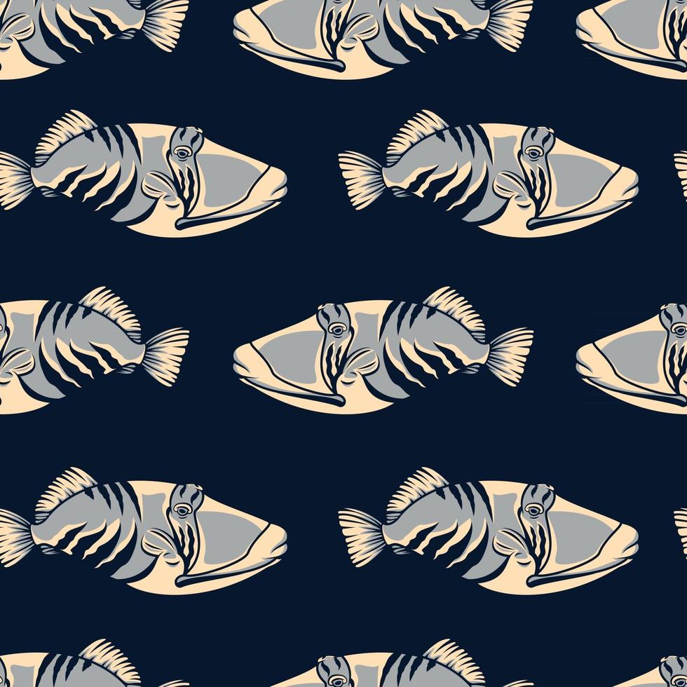 Colored seamless pattern with fish vector