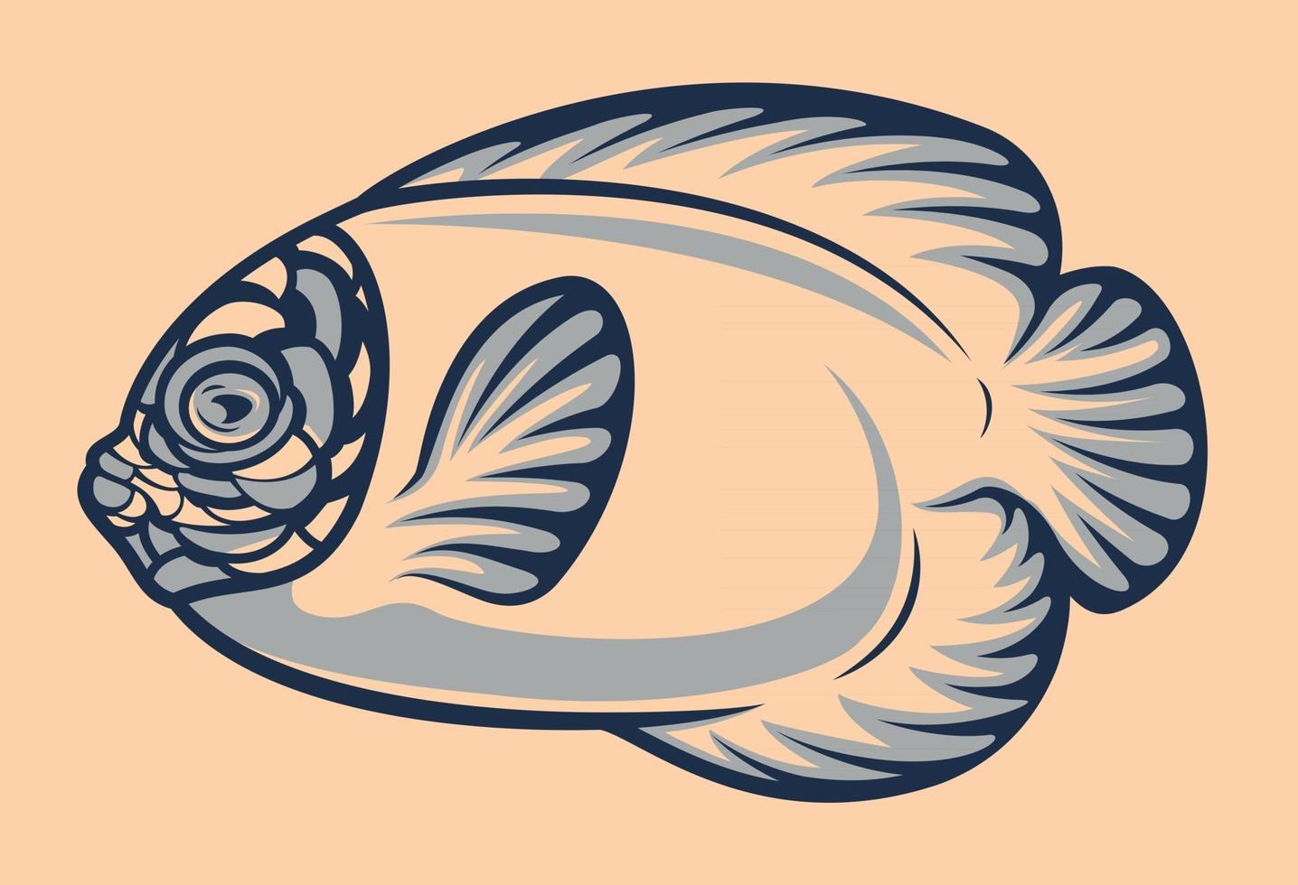 Exotic fish illustration vector in cartoon style