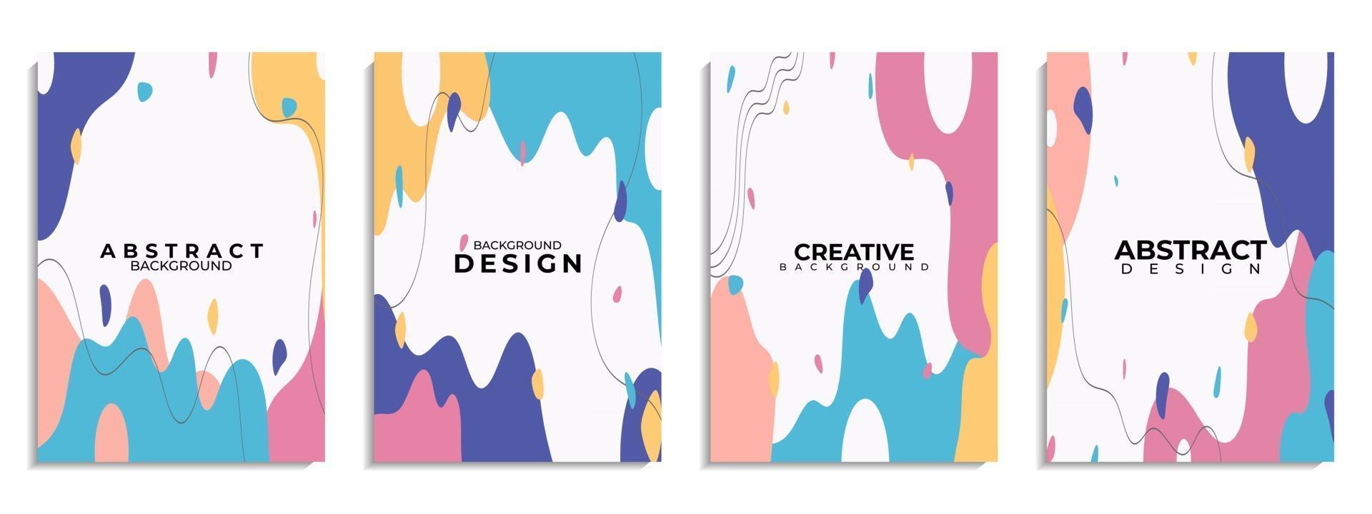 Cover set abstract background Hand drawn various shapes and doodle objects vector