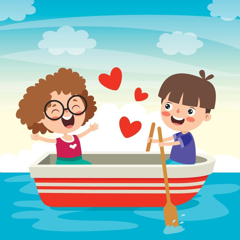 Love Concept With Cartoon Character vector