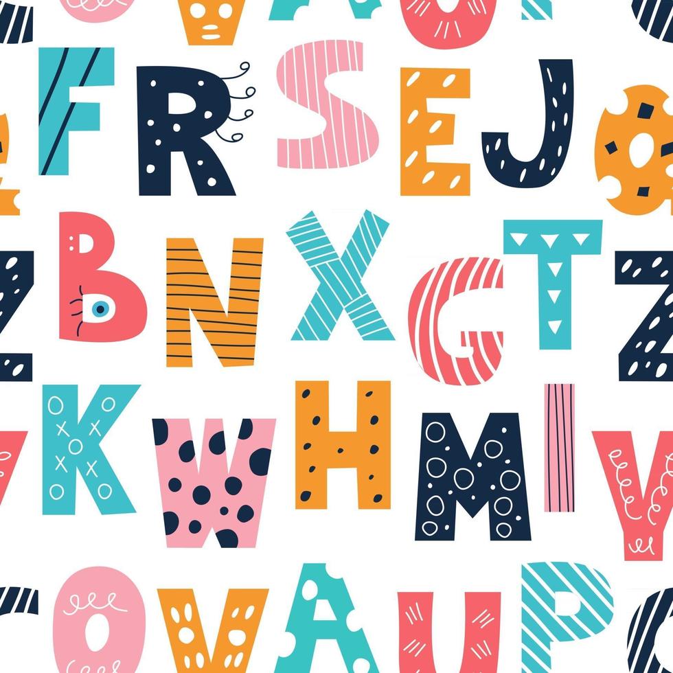 Latin Multicolored Alphabet In The Style Of Doodles On A White Background Vector Seamless Pattern Cute English Capital Letters Decor For Childrens Posters Postcards Clothing And Interior Decoration Vector Art At Latin Multicolored Alphabet In The Style Of Doodles On A White Background Vector Seamless Pattern Cute English Capital Letters Decor For Childrens Posters Postcards Clothing And Interior Decoration Vector Art At
