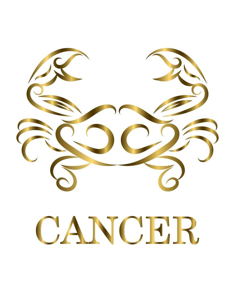 Cancer zodiac line art vector