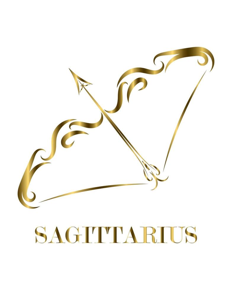 Sagittarius zodiac line art vector