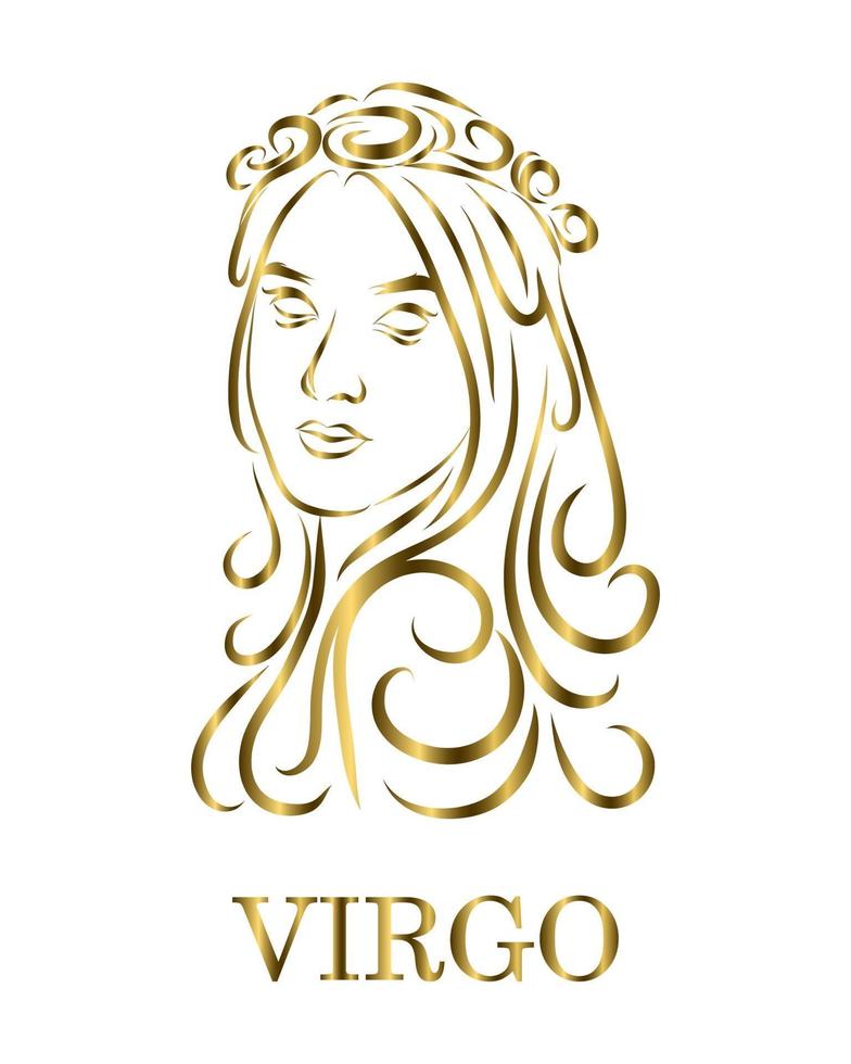 arte lineal del zodiaco virgo vector