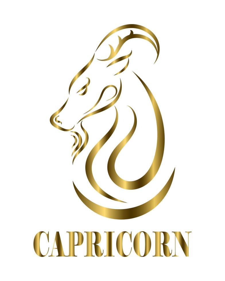 Capricorn zodiac line art vector