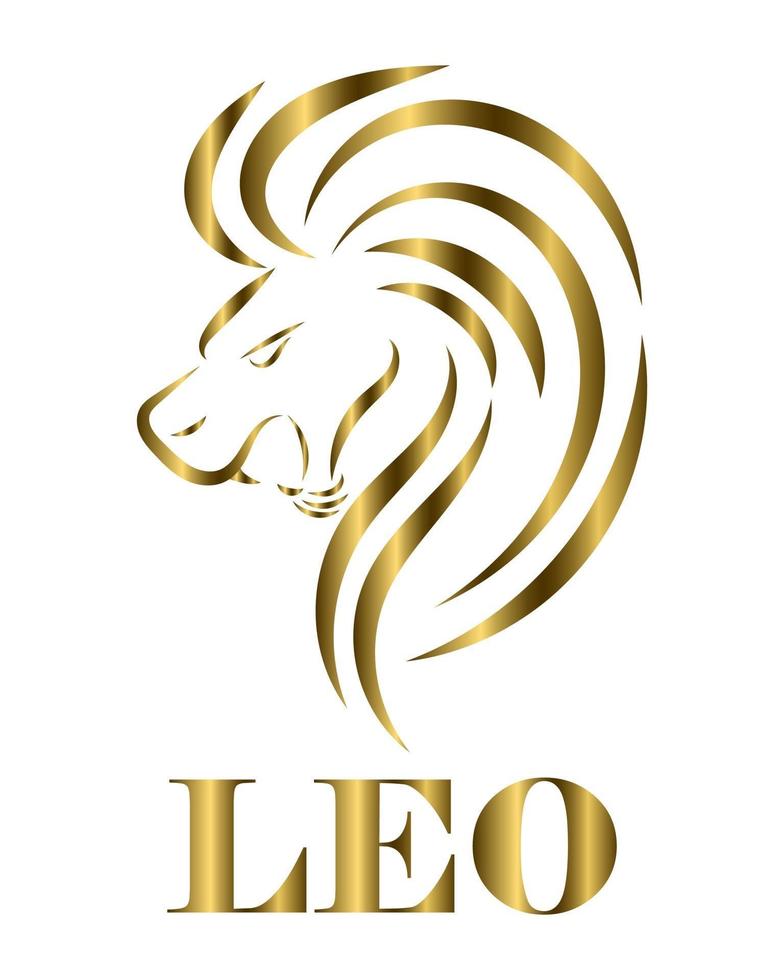 arte lineal del zodiaco leo vector