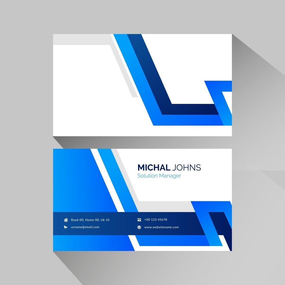 Business card with blue shapes vector