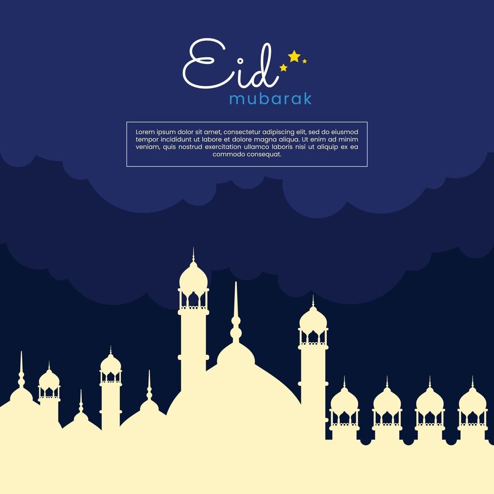 ilustración de banner islámico eid al fitr para publicaciones en redes sociales vector