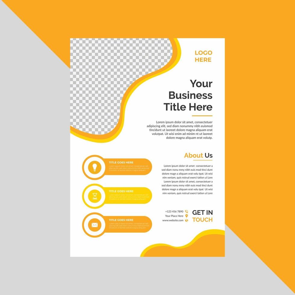 Yellow business flyer free vector design