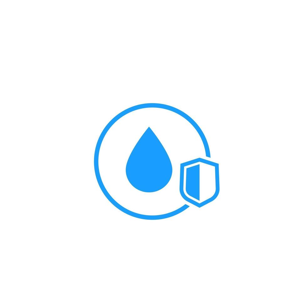 waterproof icon with shield vector