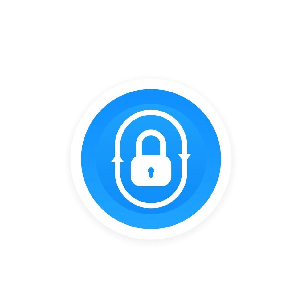 security icon with padlock and arrows vector