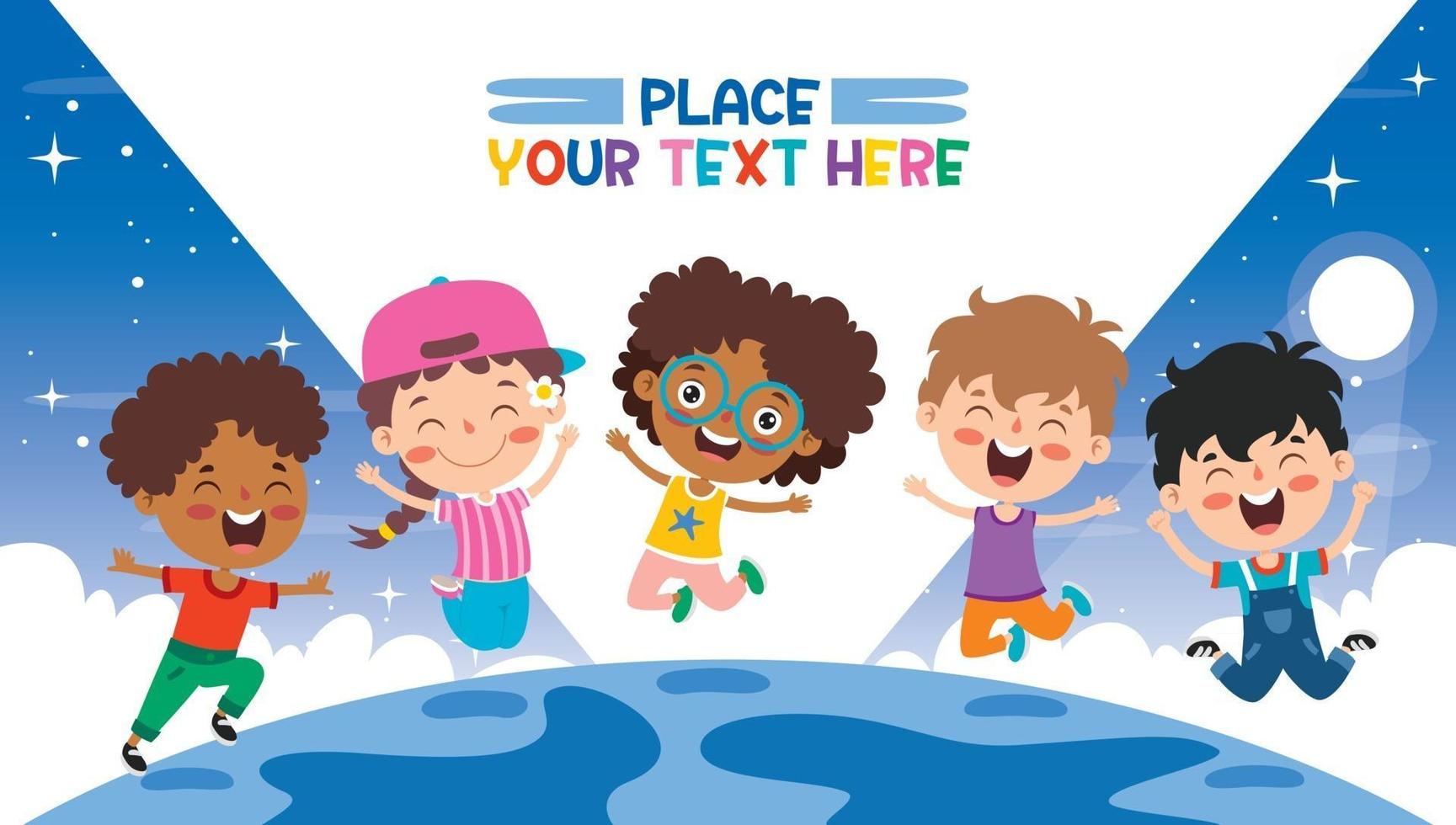 Happy Multi Ethnic Kids Playing Together vector