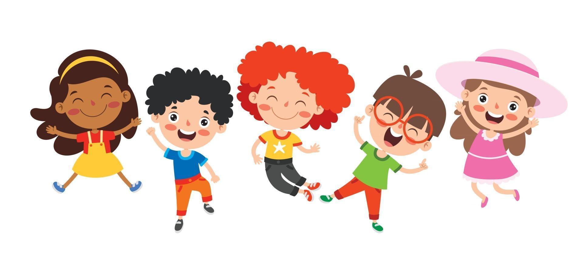 Happy Multi Ethnic Kids Playing Together vector