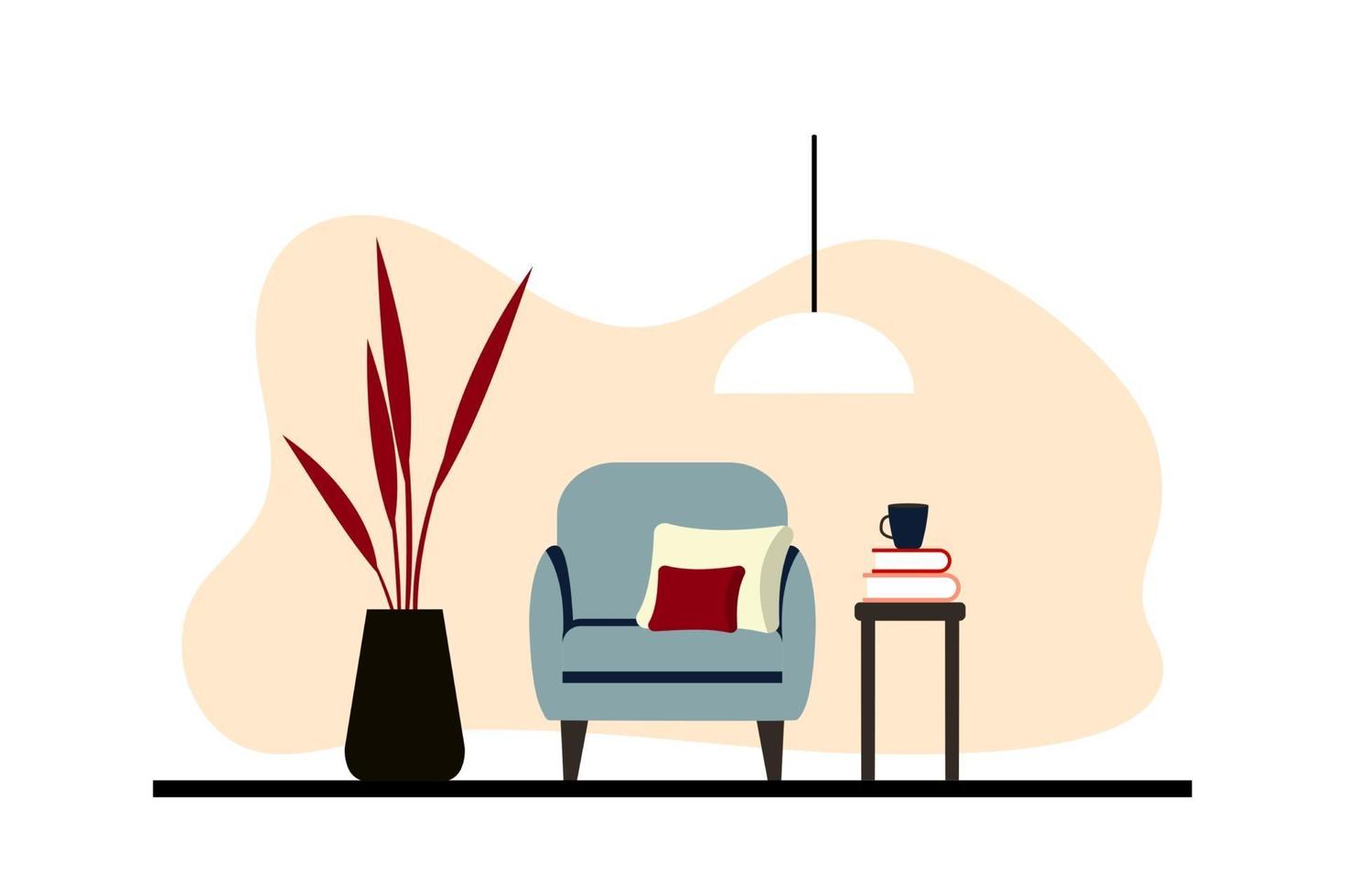 Stylish apartment interiors in Scandinavian style with modern decor vector