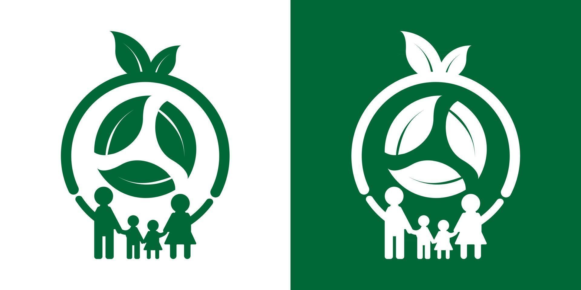Family ecology logo concept design vector