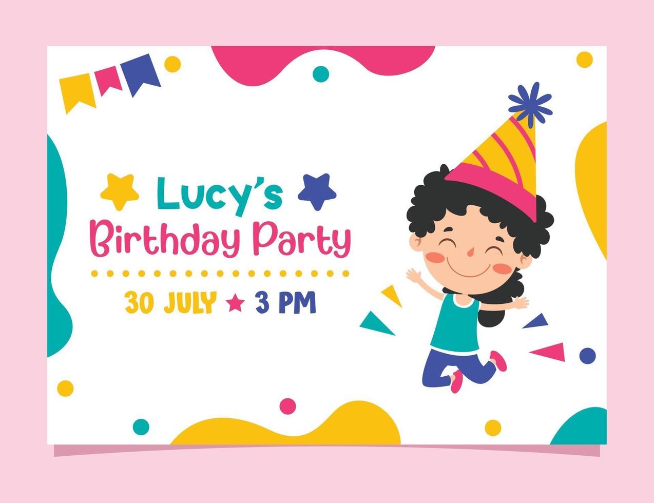 Cute Colorful Birthday Card Template vector