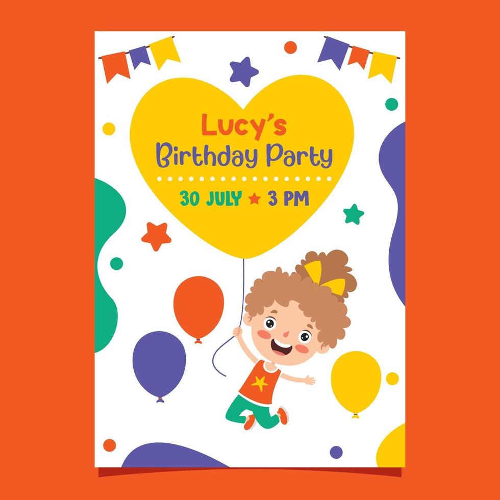 Cute Colorful Birthday Card Template vector