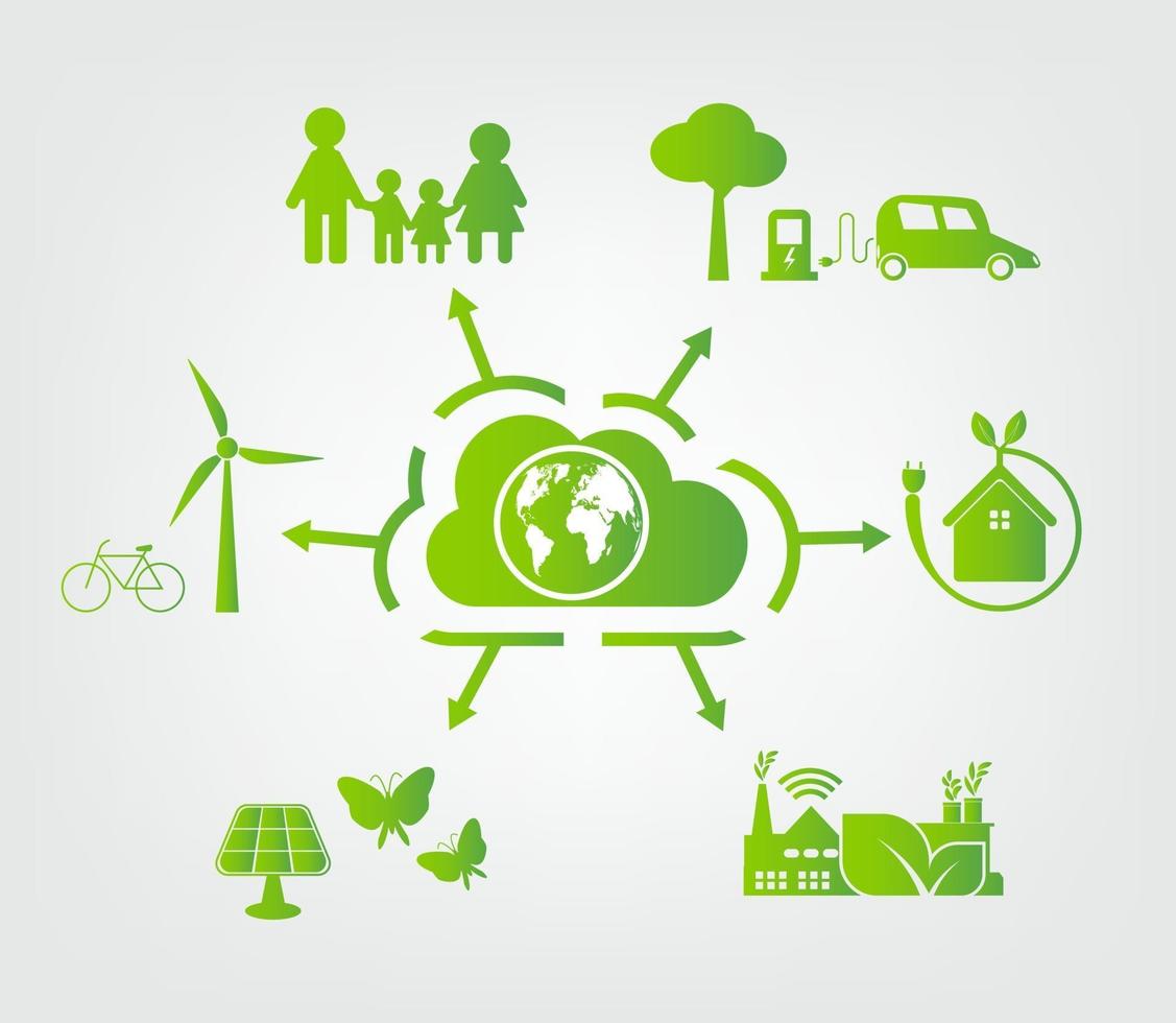 Cloud ecology concept vector