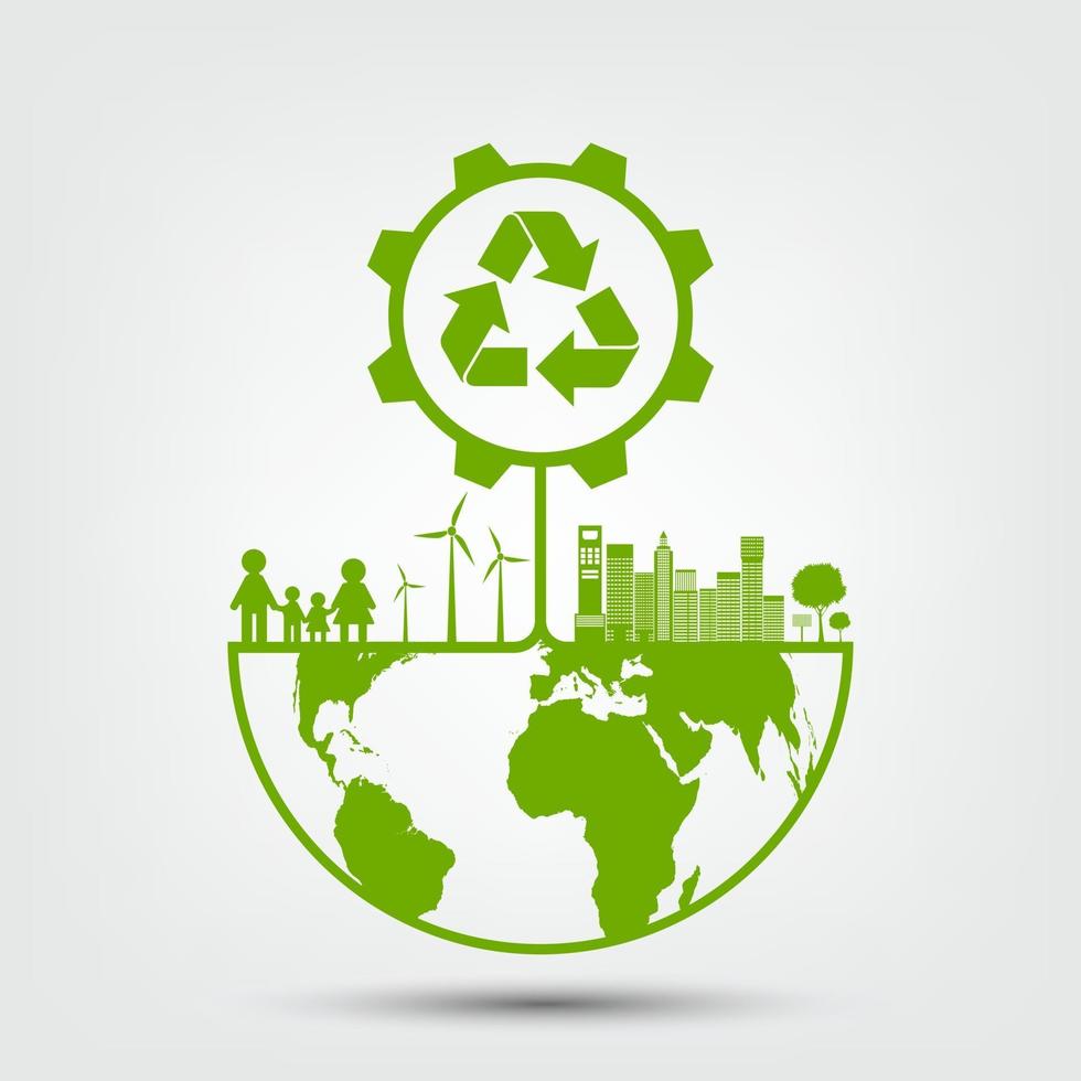 Ecology and Global Environmental Concept vector