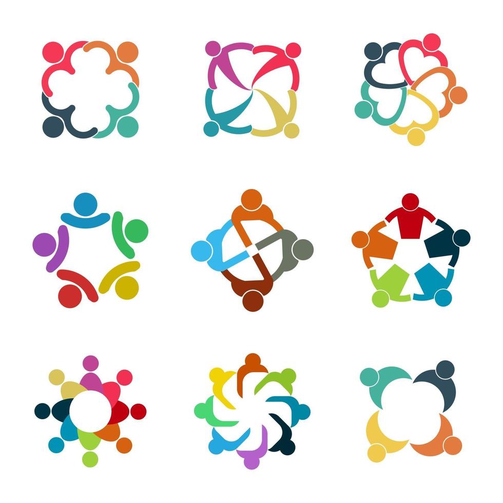 Community connection logo set vector