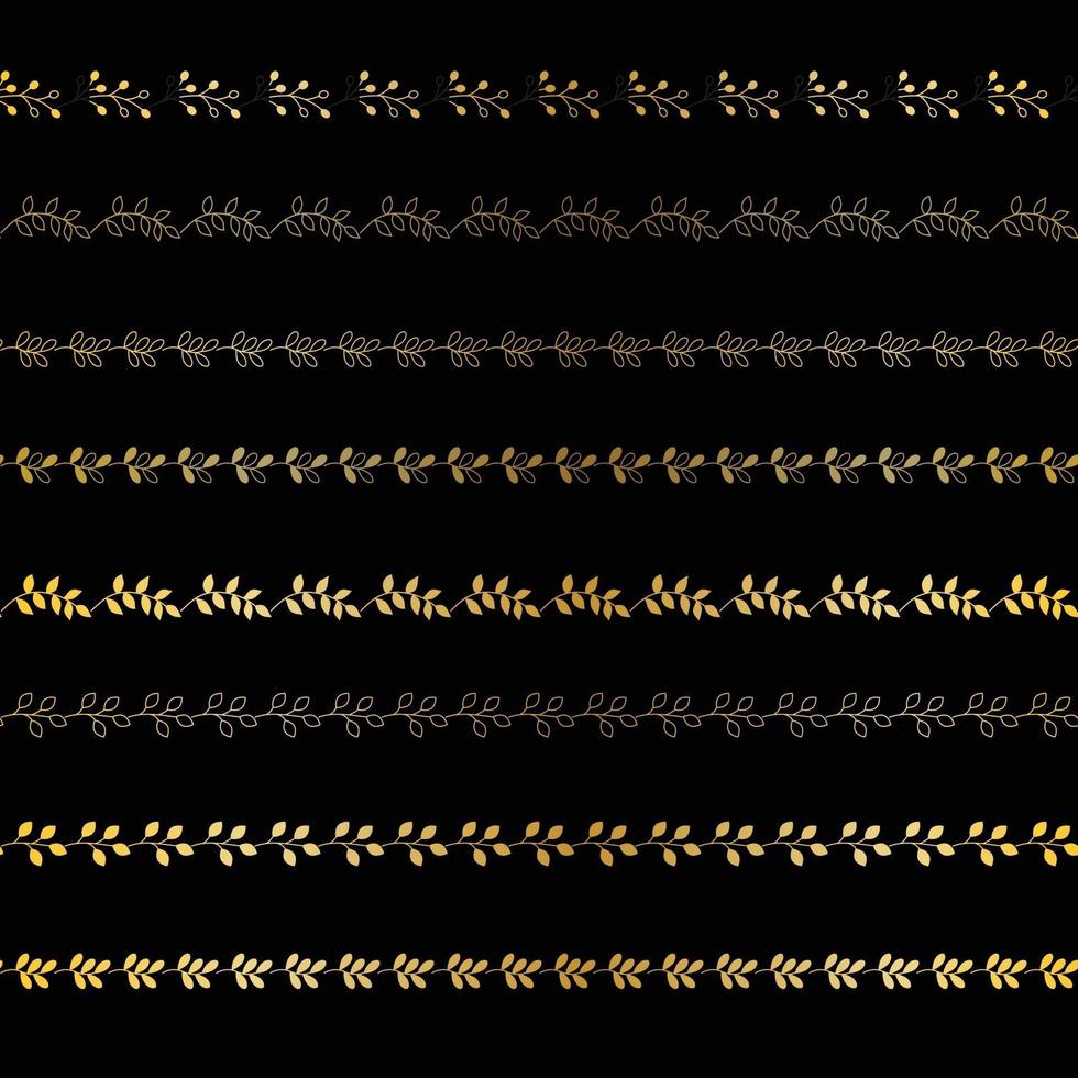 metallic gold vector leaf border patterns