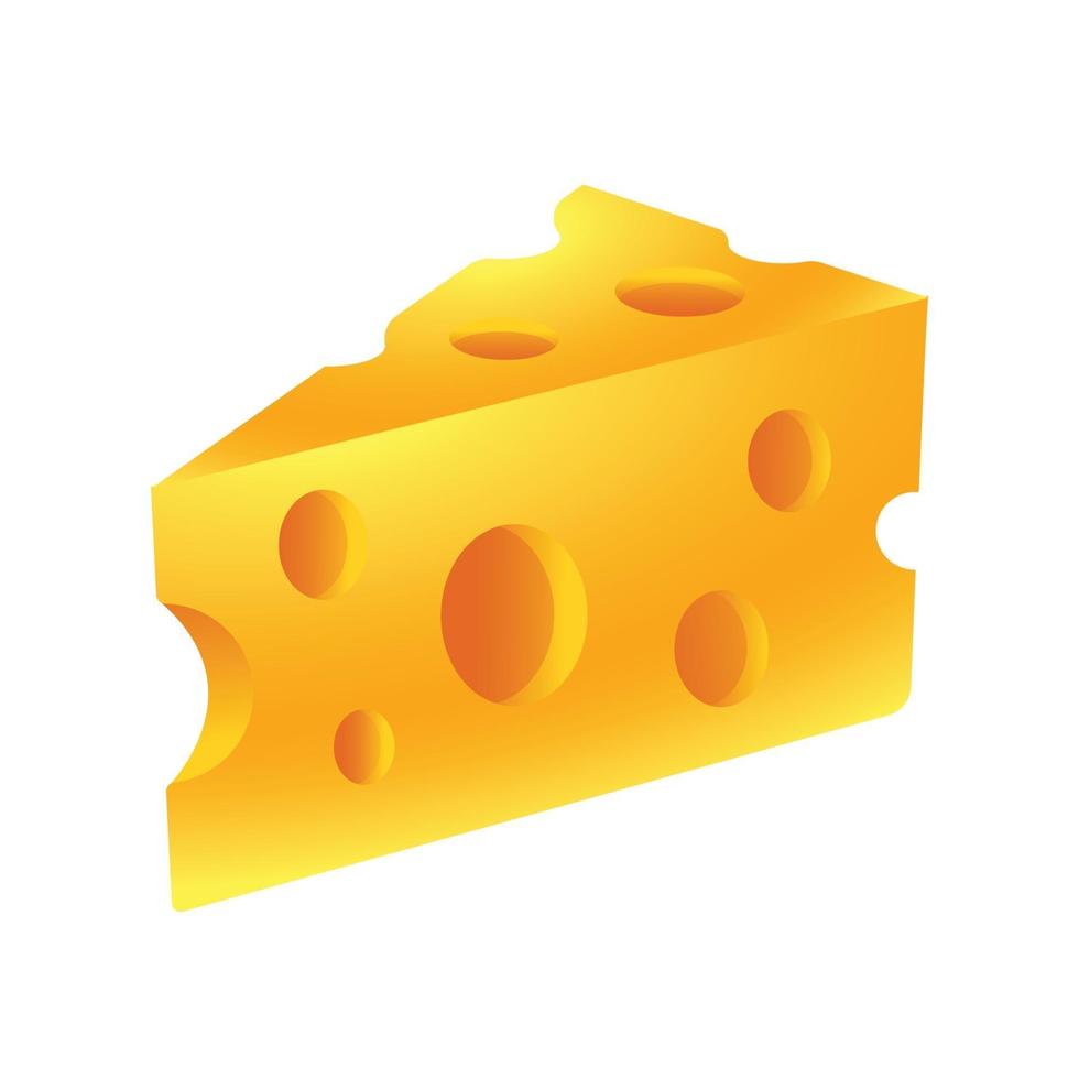 Golden colour Swiss cheese vector illustration