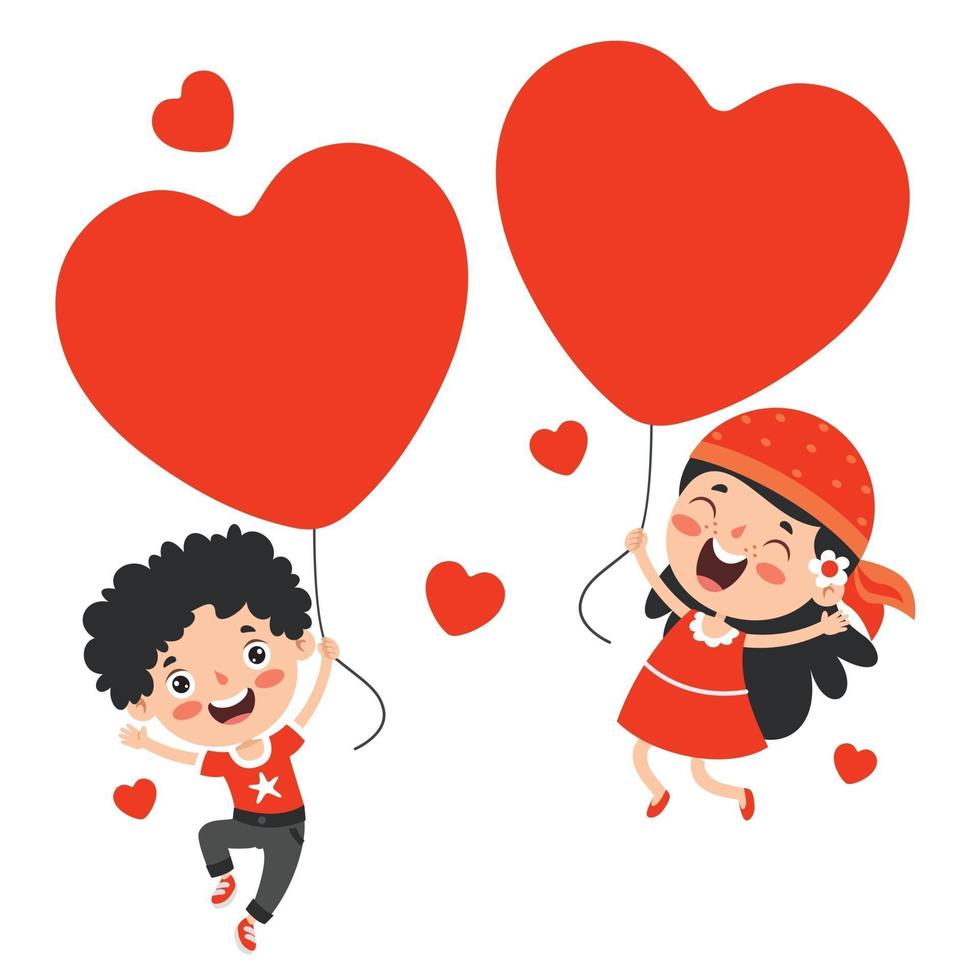 Love Concept With Cartoon Characters vector