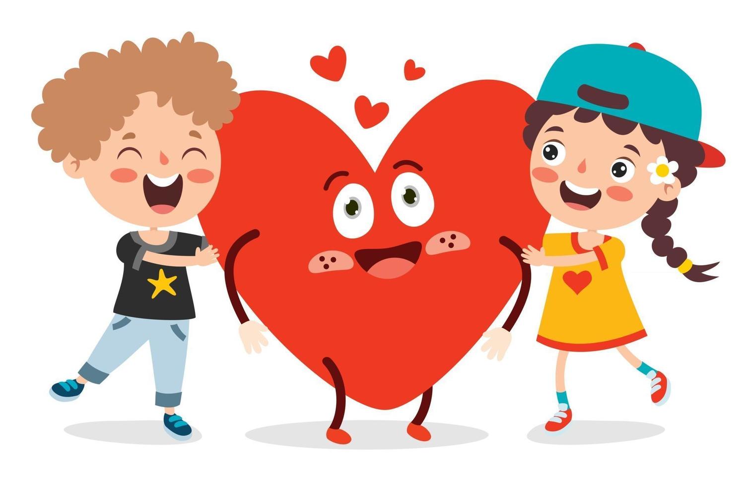 Love Concept With Cartoon Characters vector