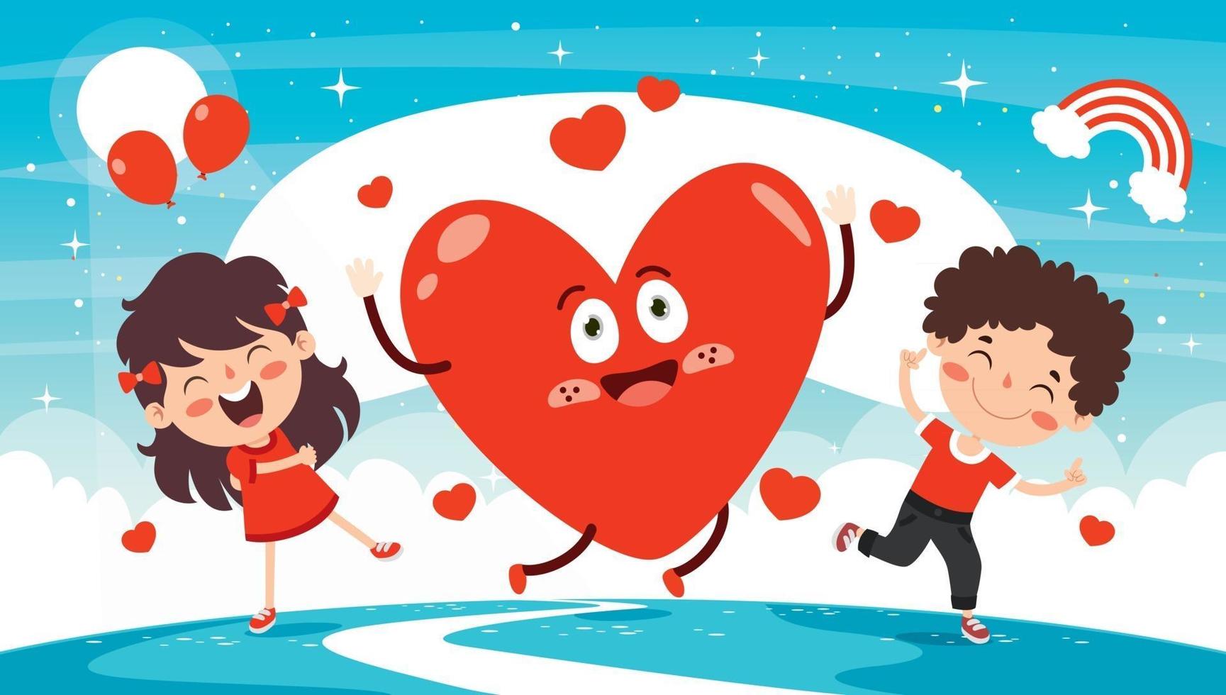 Love Concept With Cartoon Characters vector