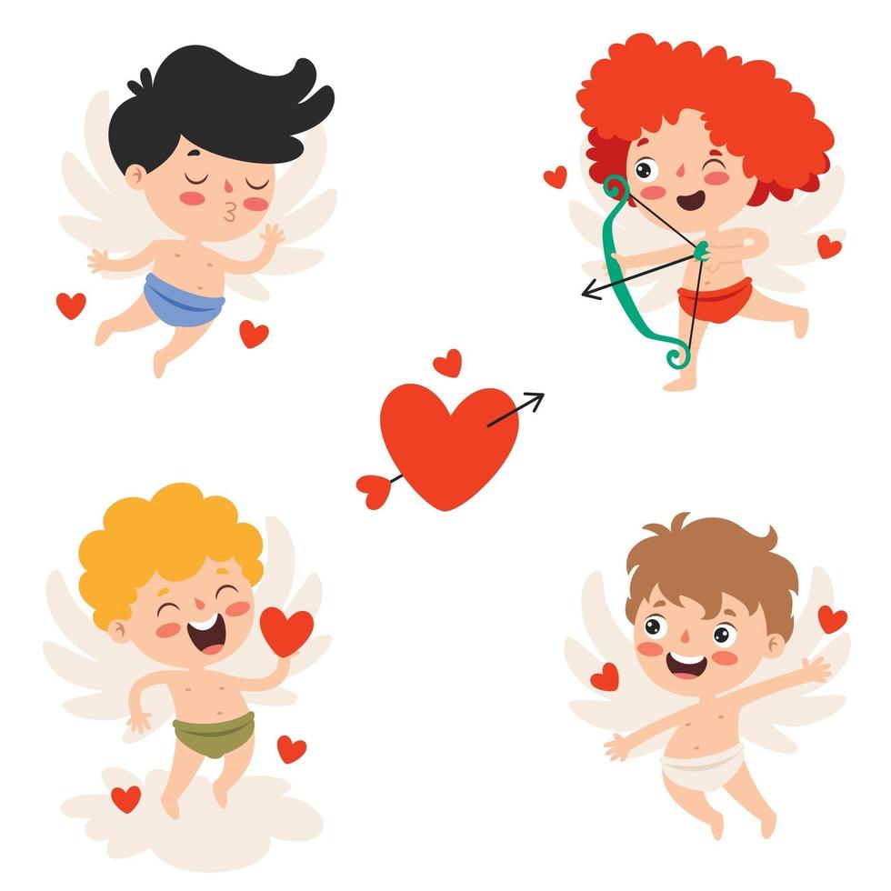 Love Concept With Cartoon Characters vector