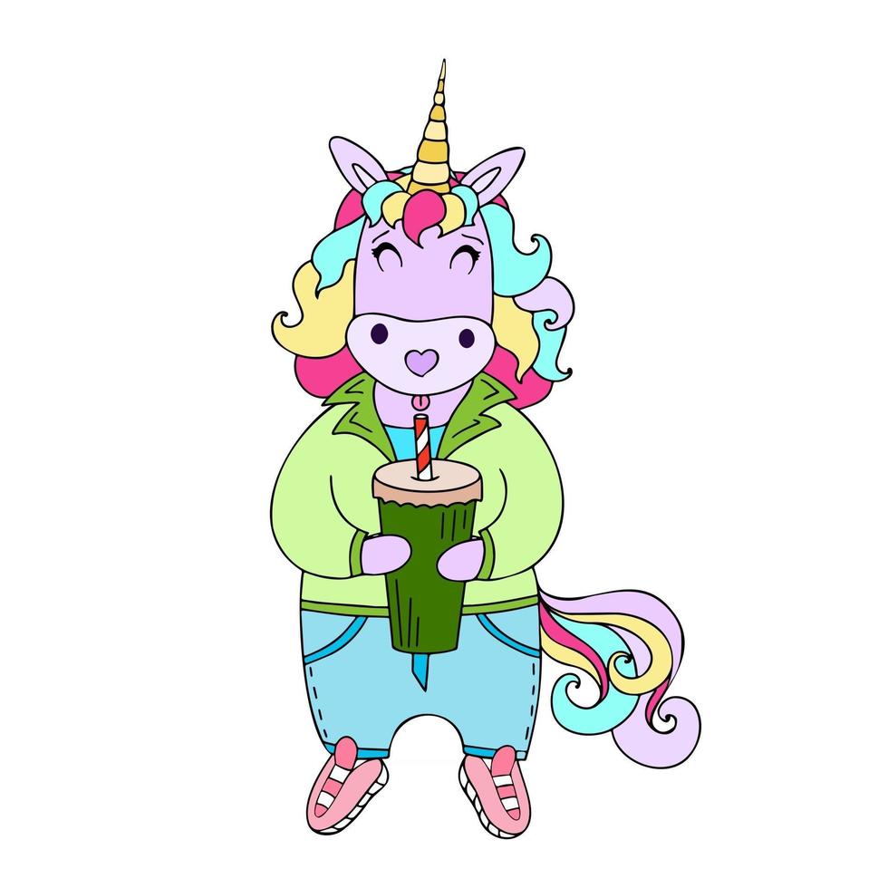 illustration with a unicorn vector