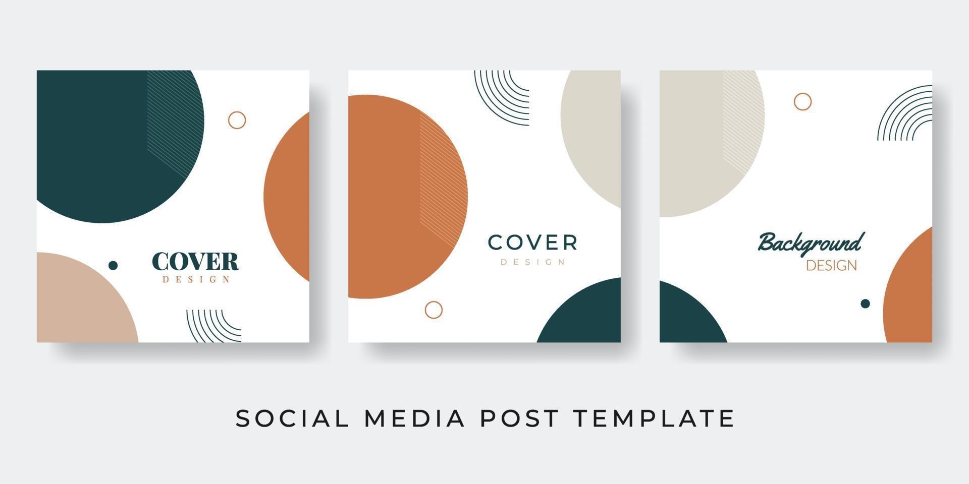 Social media post template with geometric nature concept vector