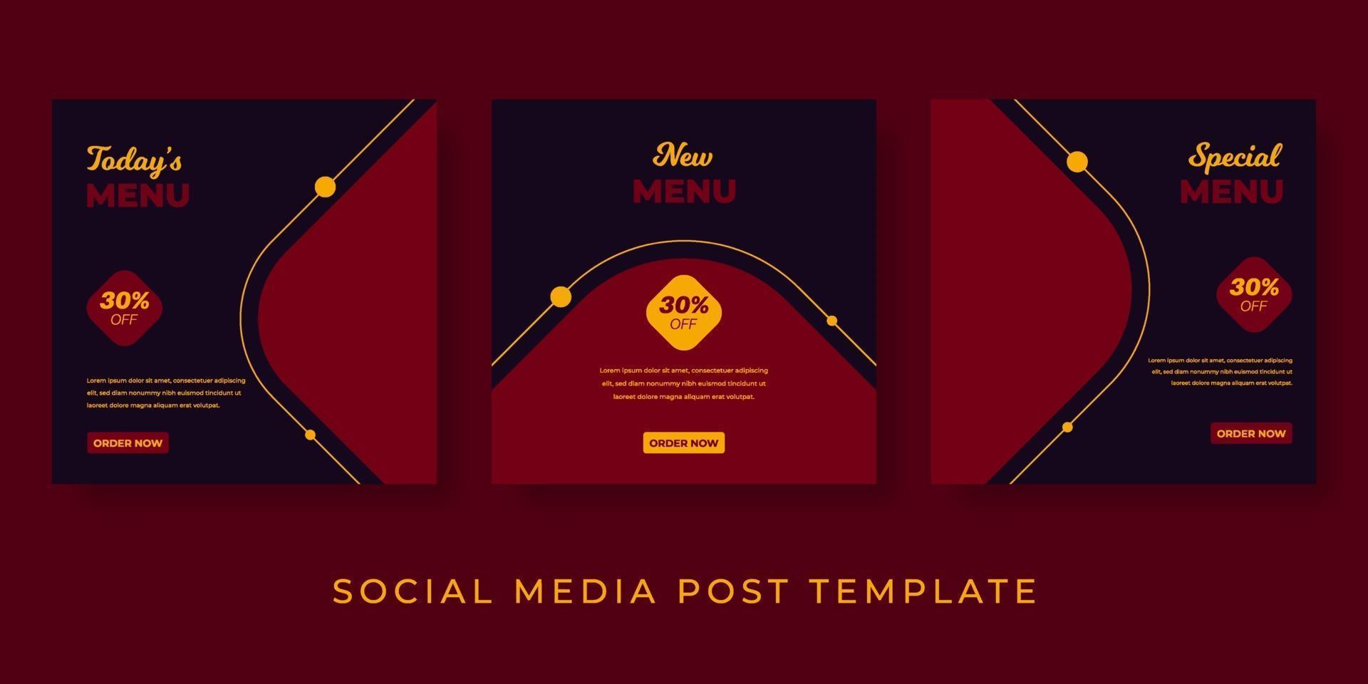 Fast food social media banner template vector