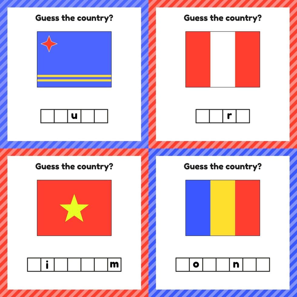 Worksheet on geography for preschool and school kids vector