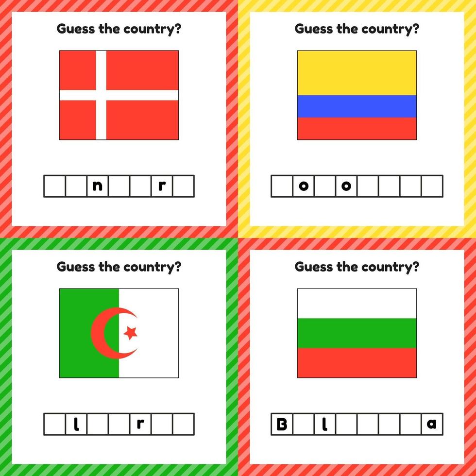 Worksheet on geography for preschool and school kids vector