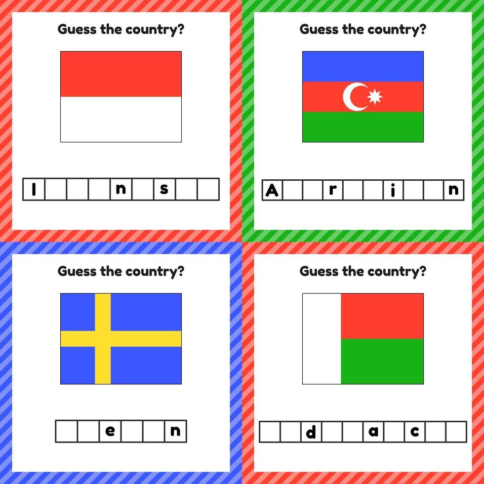 Hoja de trabajo sobre geografía para niños en edad preescolar y escolar. vector