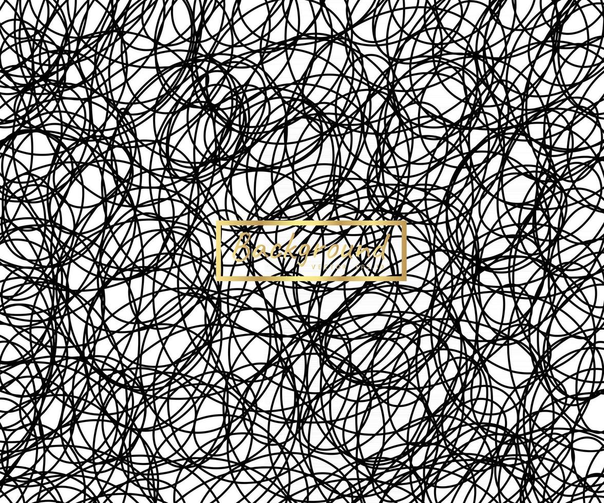 Abstract line pattern with circles hand drawn vector