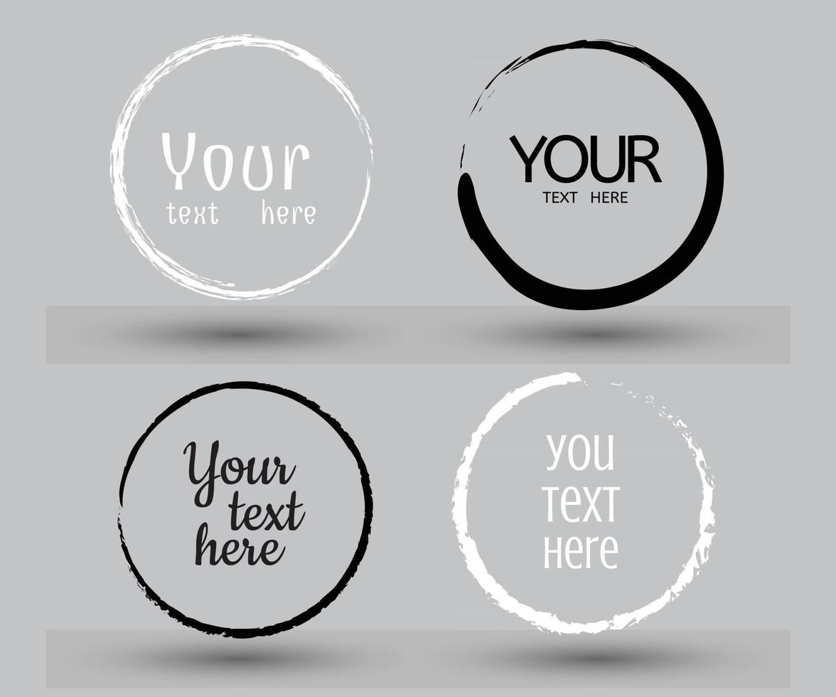 Hand drawn circle line sketch vector set circular scribble doodle round design