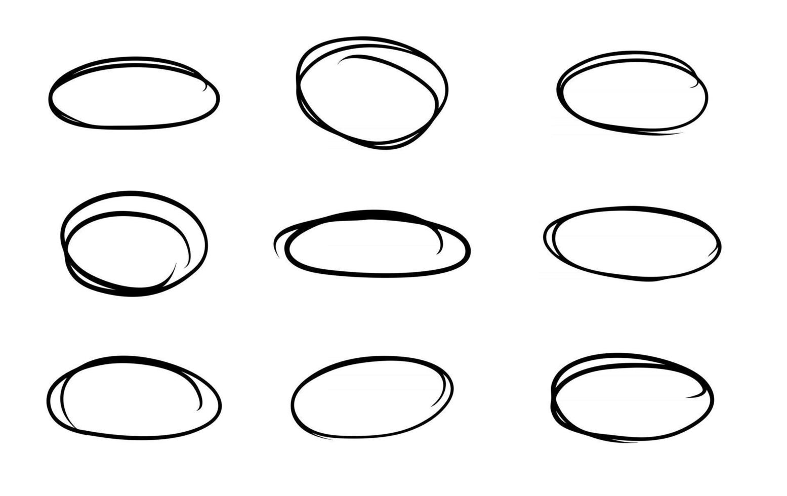 Hand drawn circle line sketch message note round circles vector