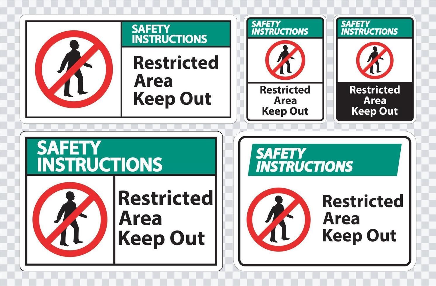 instrucciones de seguridad área restringida símbolo de exclusión vector