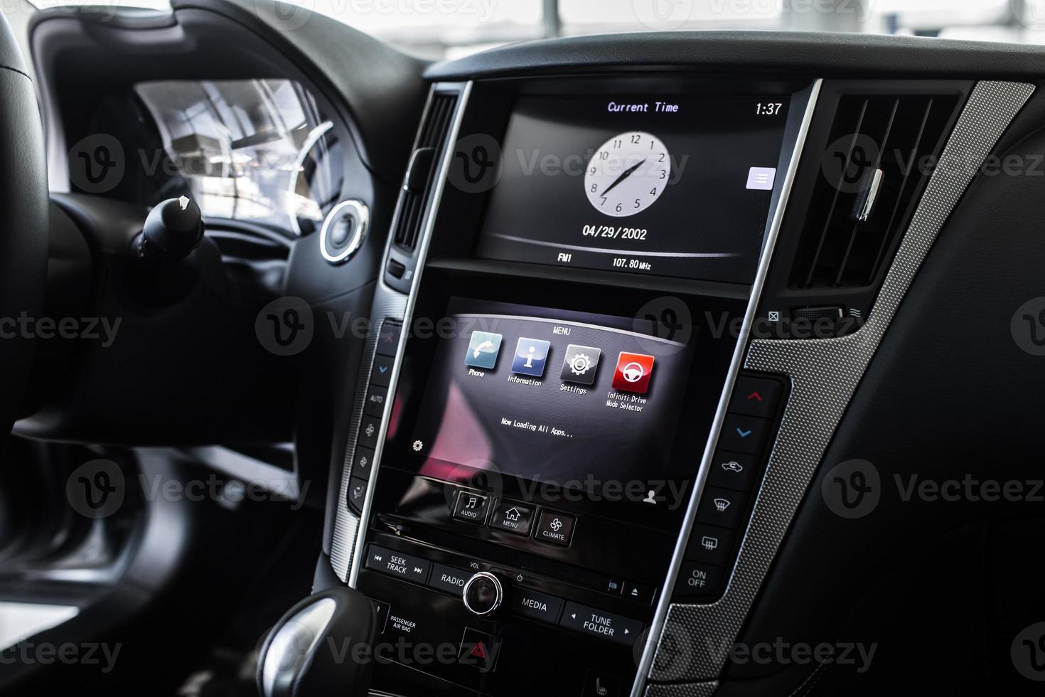 detalles del elegante interior del coche foto