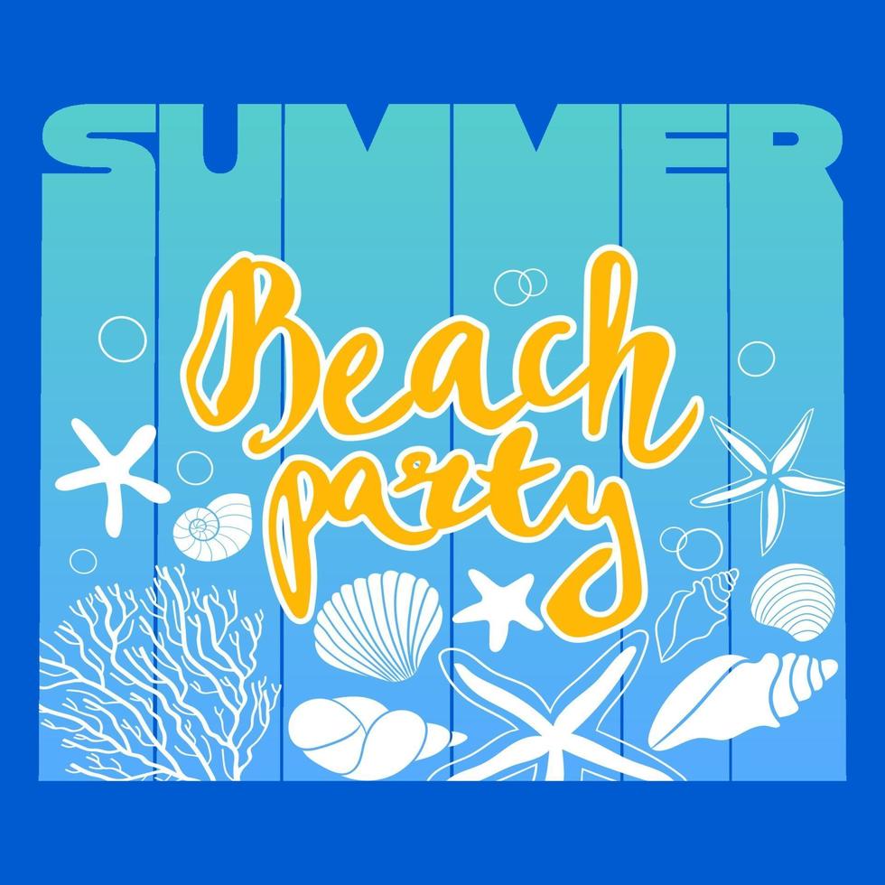 Summer banner with season details on wave background vector